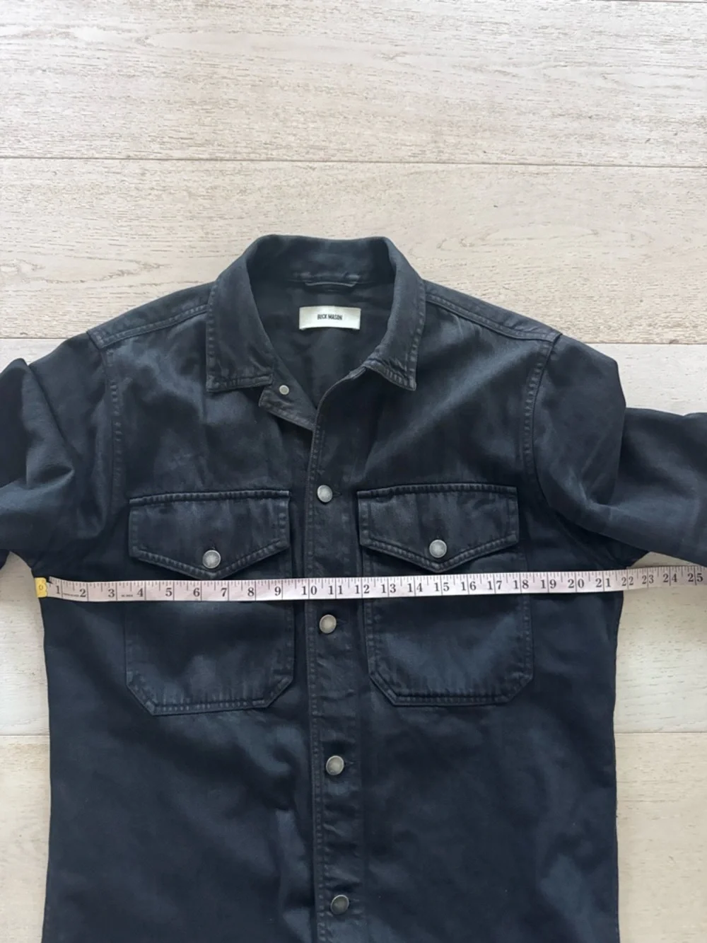 Buck Mason washed Denim two pocket Field Shirt M black - Picture 8 of 11